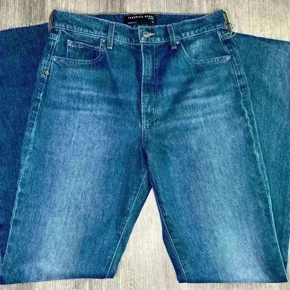 NWT Veronica Beard Keane Long Straight Leg High Rise Jeans Size 30 - Picture 3 of 13
